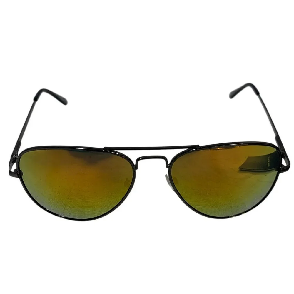 Jim Halo Mens Black Retro Square Aviator Metal Sunglasses Eyewear